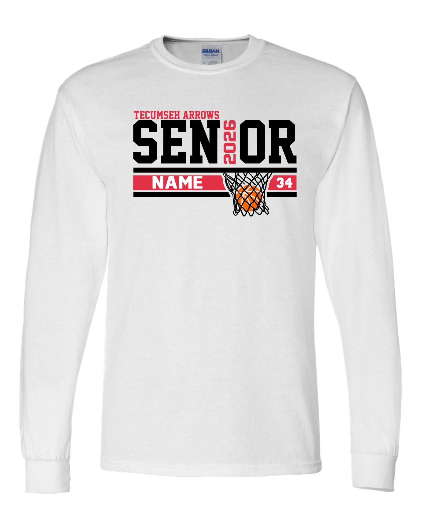 2026 Basketball Senior Long Sleeve T-Shirt - WHITE