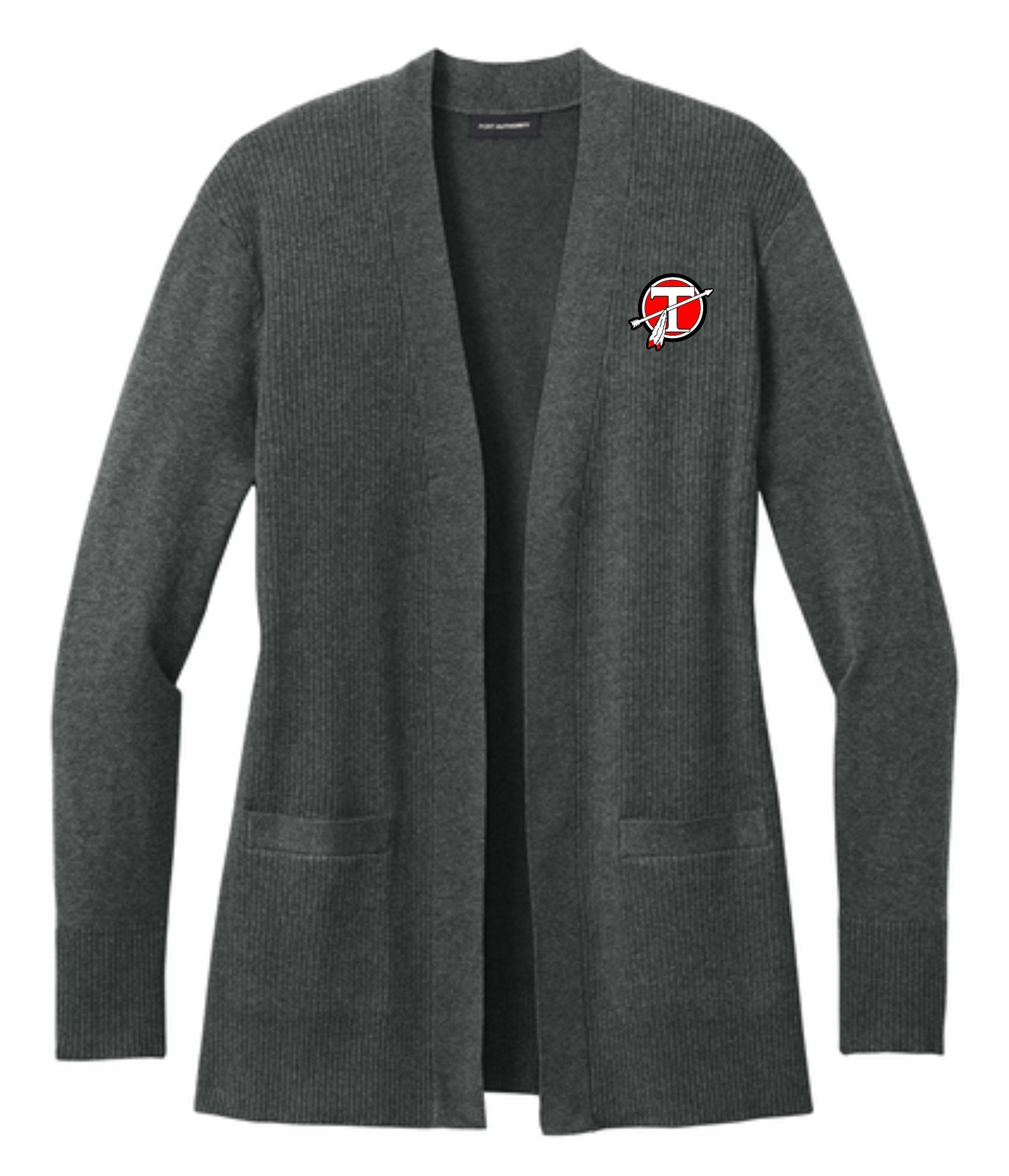 Circle T Open Cardigan Sweater Ladies - CHARCOAL