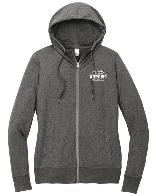 Arrows Volleyball Full Zip French Terry Hoodie - LADIES
