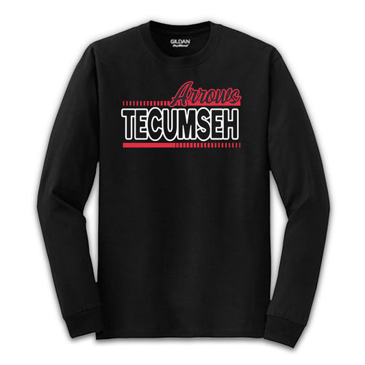Arrows Motion Long Sleeve Tshirt - BLACK