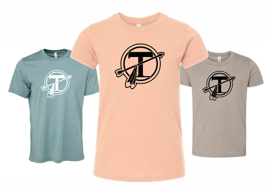 Circle T Premium Soft Style T-shirt - STONE, PEACH or LAGOON