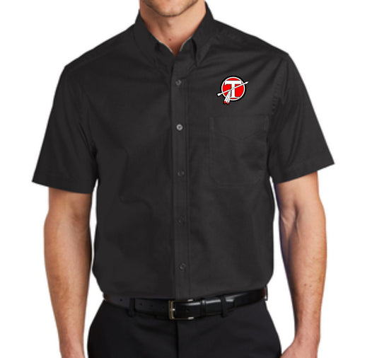 Circle T Button Up Short Sleeve - BLACK