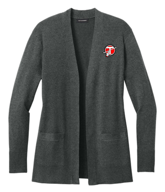Circle T Open Cardigan Sweater Ladies - CHARCOAL