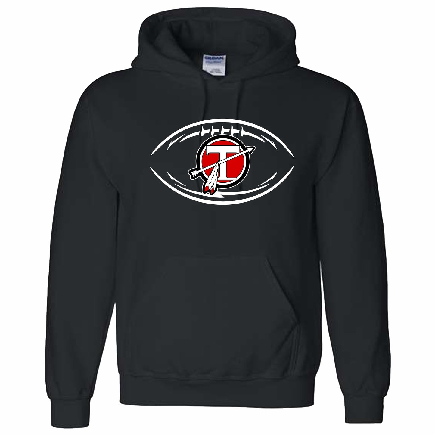 Football Circle T Logo Hoodie - BLACK or RED