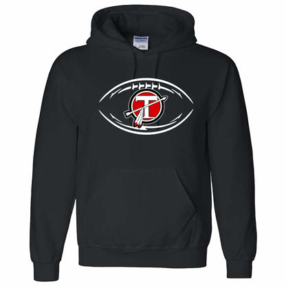 Football Circle T Logo Hoodie - BLACK or RED