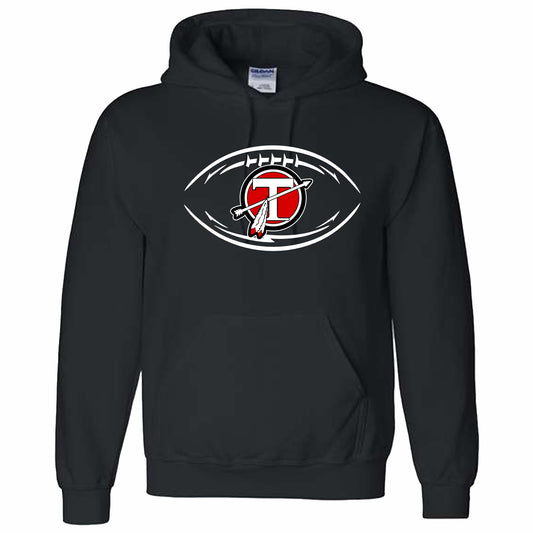 Football Circle T Logo Hoodie - BLACK or RED