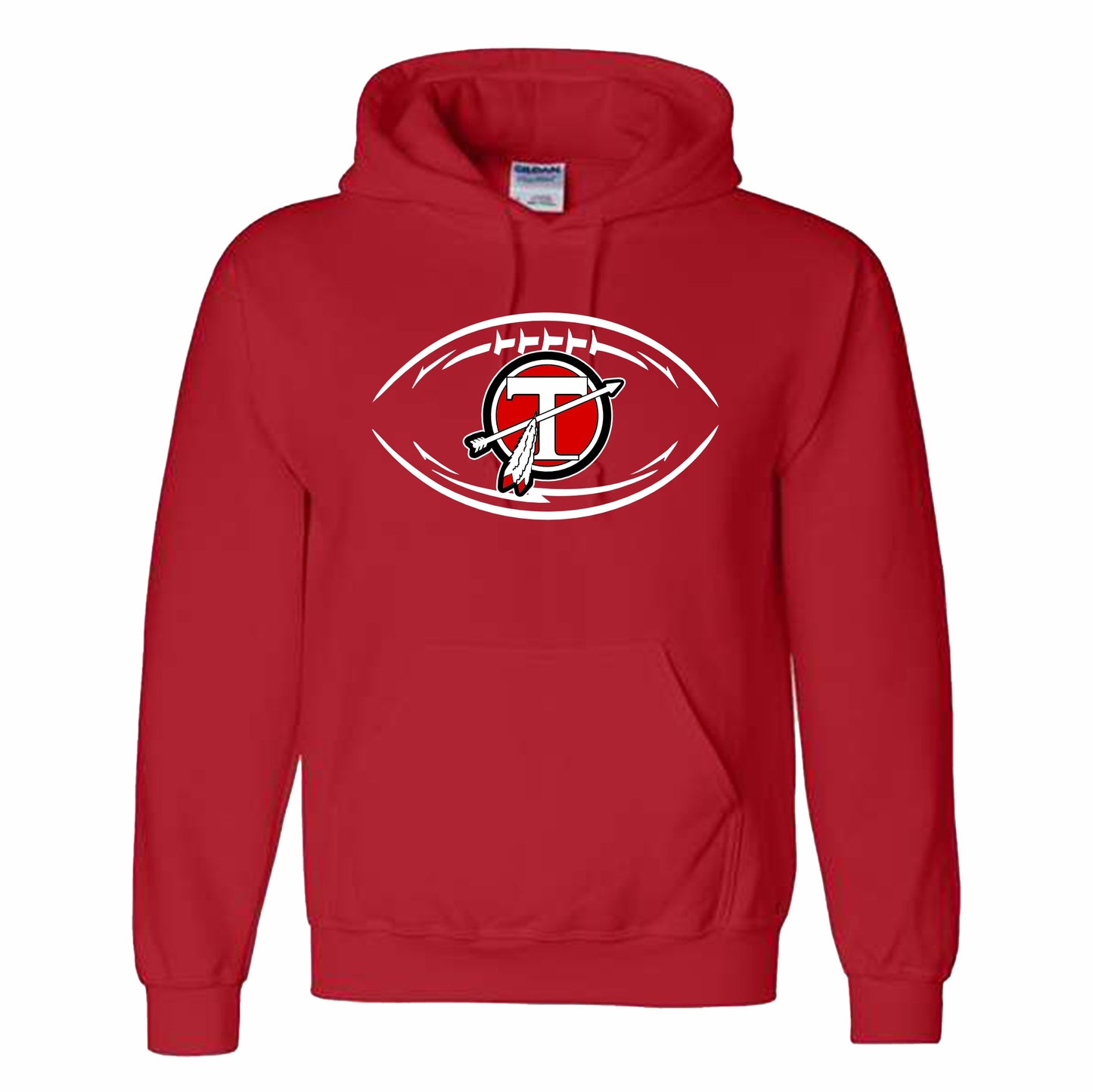 Football Circle T Logo Hoodie - BLACK or RED