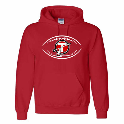 Football Circle T Logo Hoodie - BLACK or RED