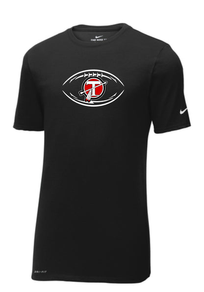Football Circle T Mid Performance Dri Tshirt Black - BRANDED
