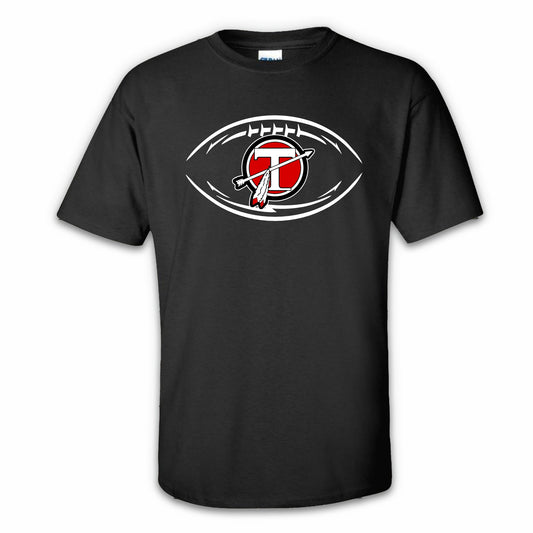 Football Circle T Logo 50/50 T-Shirt - RED or BLACK