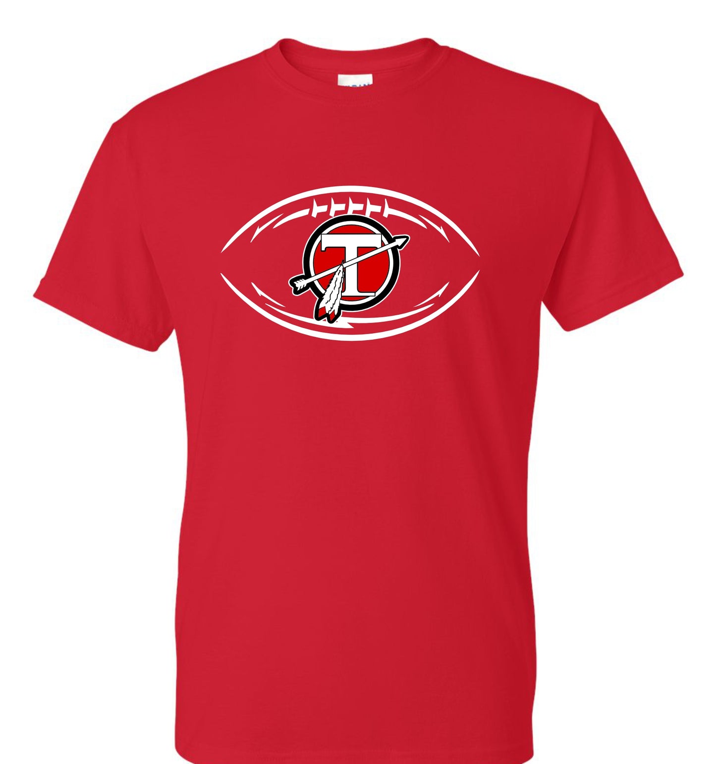 Football Circle T Logo 50/50 T-Shirt - RED or BLACK