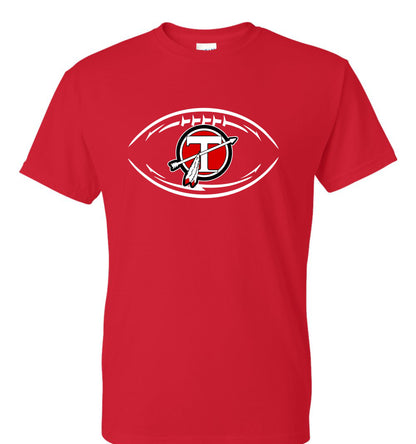 Football Circle T Logo 50/50 T-Shirt - RED or BLACK