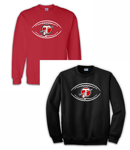Football Circle T Logo Crewneck - RED or BLACK