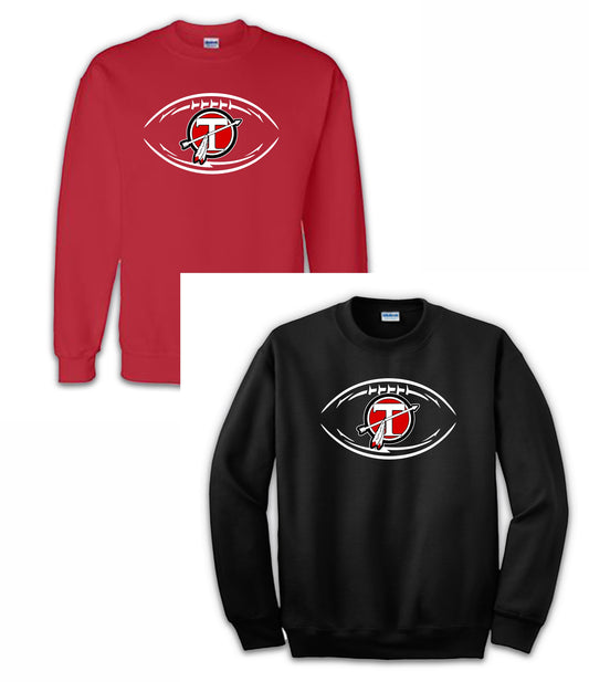 Football Circle T Logo Crewneck - RED or BLACK