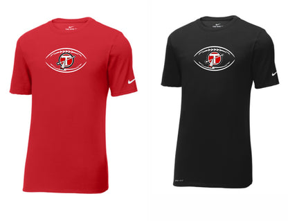 Football Circle T Mid Performance Dri Tshirt Black - BRANDED