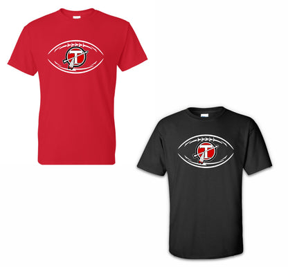 Football Circle T Logo 50/50 T-Shirt - RED or BLACK