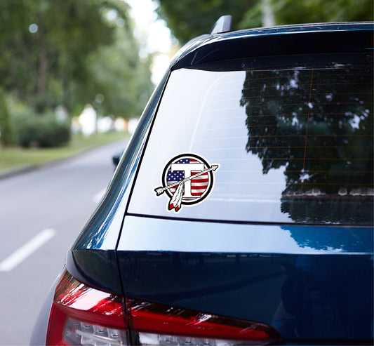 Circle T American Flag Car Decal