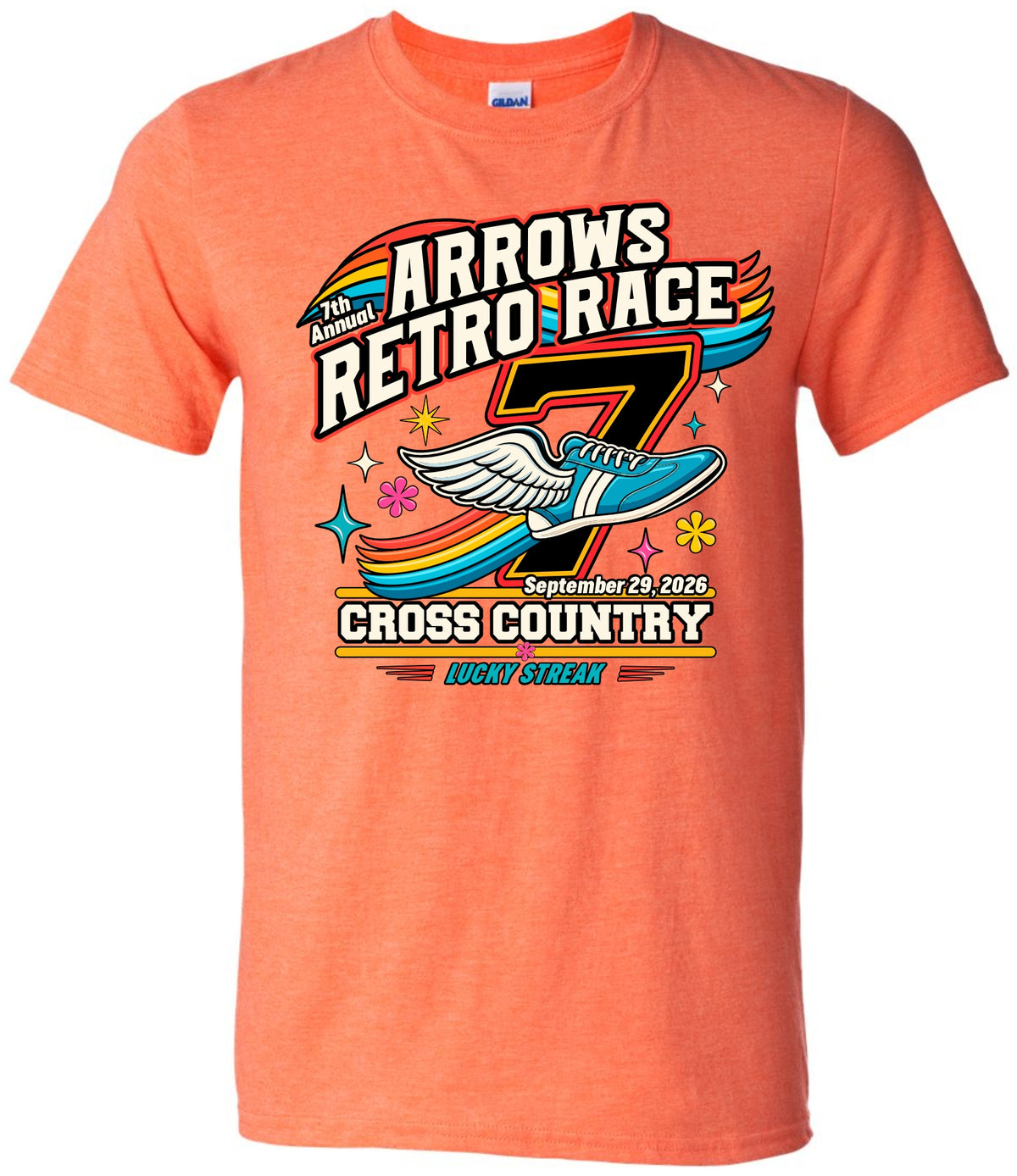 Cross Country 7th Annual Arrows Retro Race T-Shirt -Soft Style