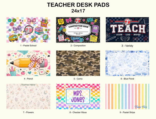 Teacher Desk Mat Collection – Choose Your Style