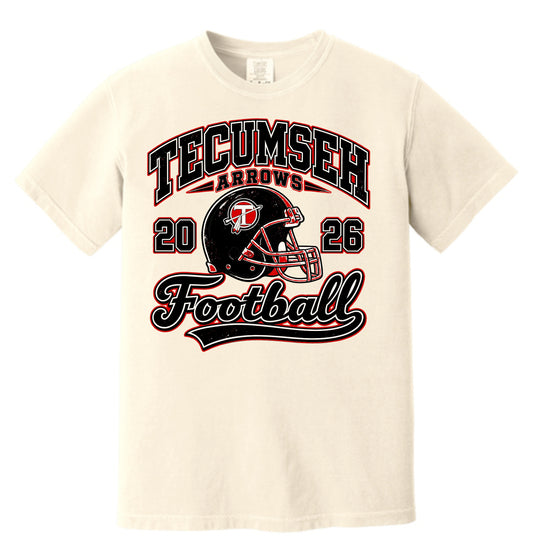 Tecumseh Football Old School - Comfort Colors Ivory