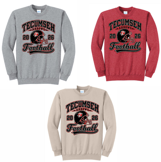 Tecumseh Football Old School Crewneck - 3 Color Options