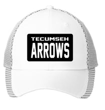 Load image into Gallery viewer, Tecumseh Arrows Patch Adjustable Hat White Black Mesh
