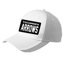 Load image into Gallery viewer, Tecumseh Arrows Patch Adjustable Hat White Black Mesh
