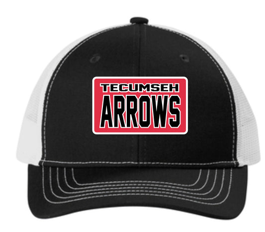 Tecumseh Arrows Patch Hat Black and White Hat - YOUTH and ADULT