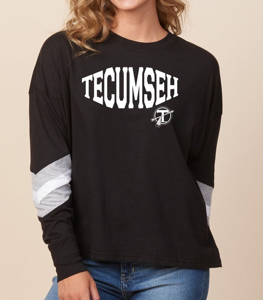 Tecumseh Bold Boxy Varsity Long Sleeve Top - LADIES