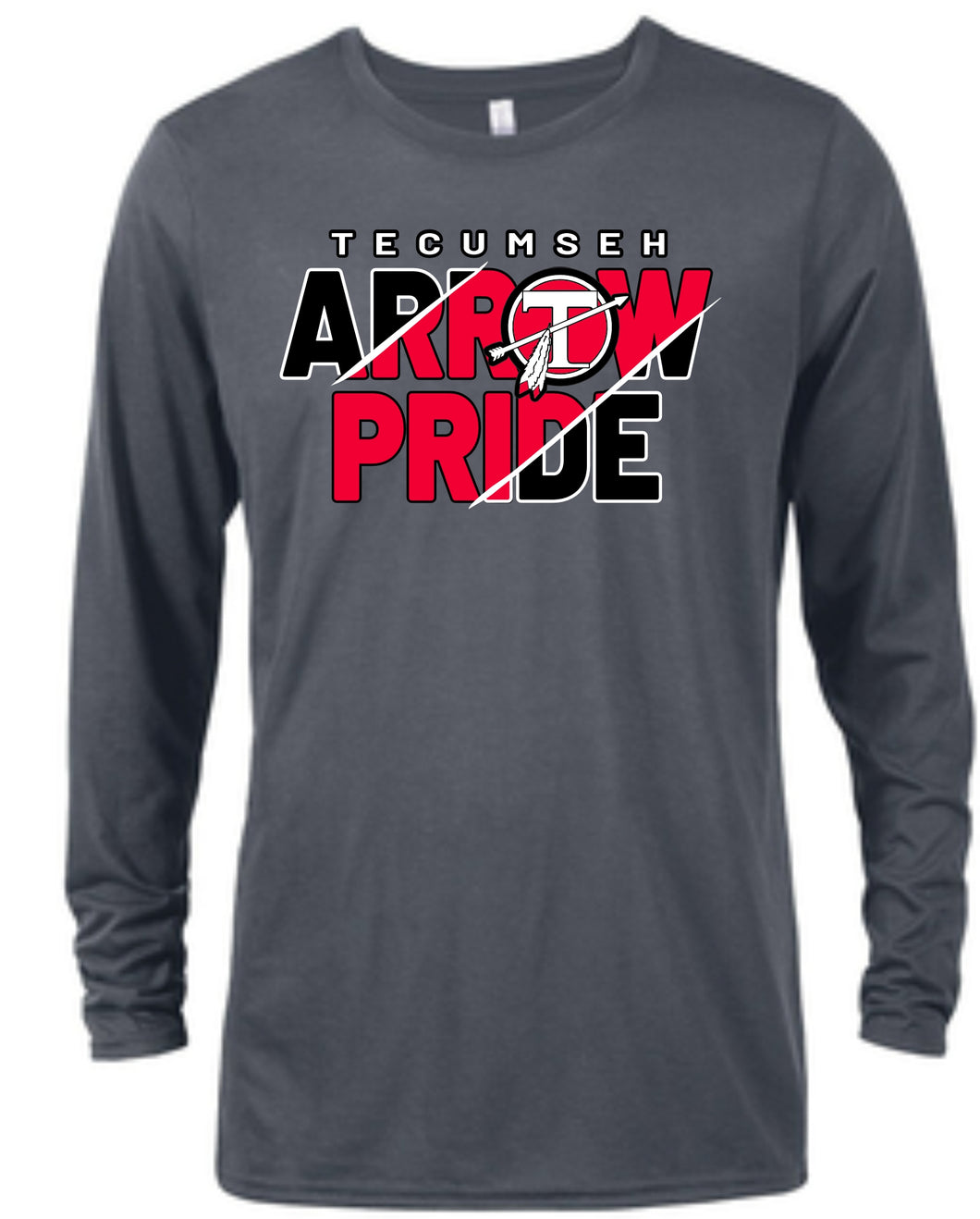 Arrow Pride Swipe Long Sleeve Tshirt Charcoal