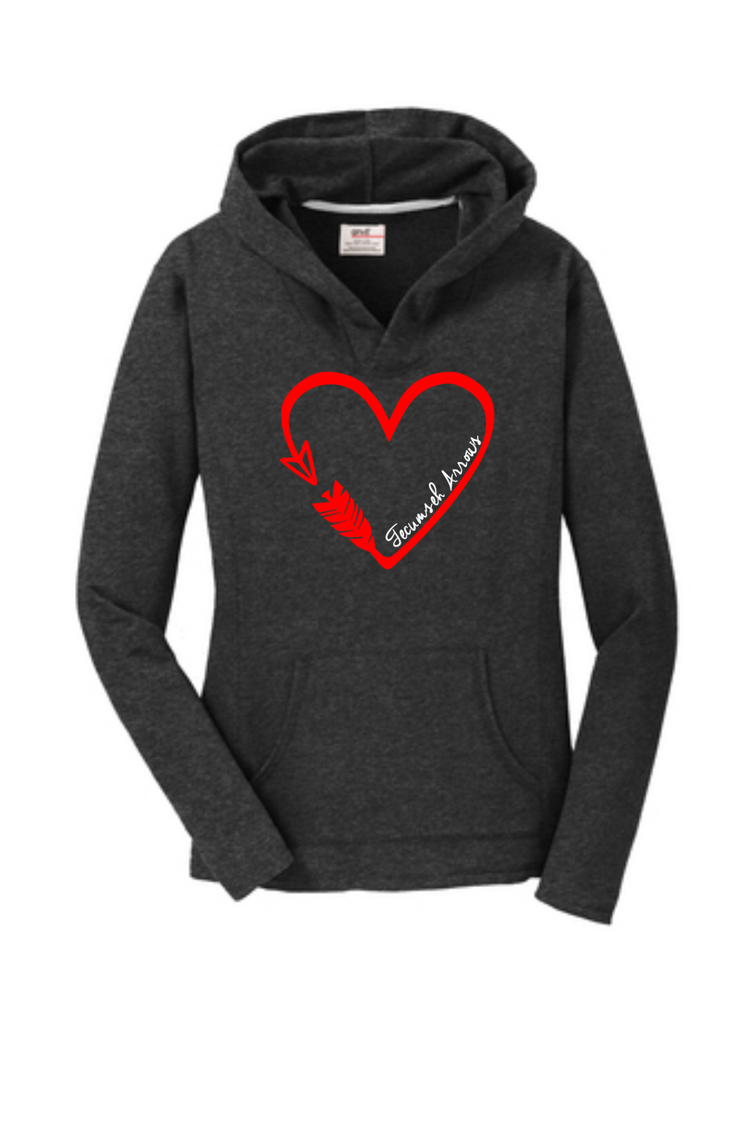 Arrow Heart Women’s Pullover Hooded Sweatshirt - Dark Heather Grey