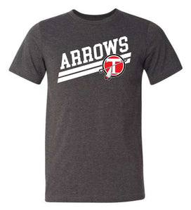 Arrows Angle Stripe Premium Soft Style T-Shirt - Dark Grey Heather
