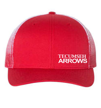 Load image into Gallery viewer, Tecumseh Arrows Adjustable Red Fade Mesh Hat
