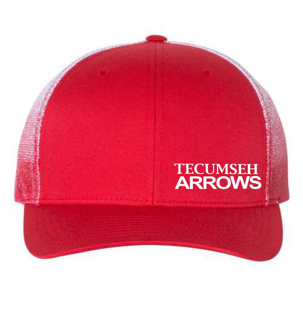 Tecumseh Arrows Adjustable Red Fade Mesh Hat